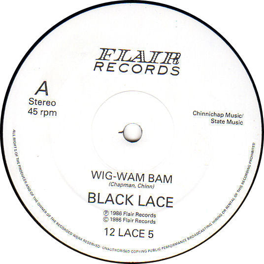 Black Lace : Wig-Wam Bam / Soaking Up The Sun / So Now The Hurting Starts (12")