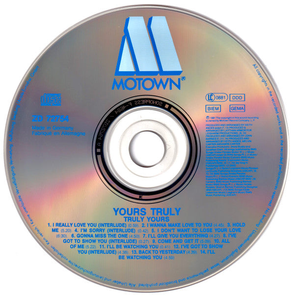 Yours Truly : Truly Yours (CD, Album)
