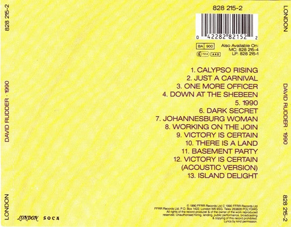 David Rudder : 1990 (CD, Album)