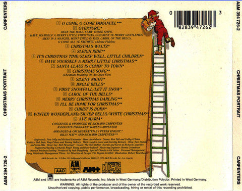 Carpenters : Christmas Portrait (CD, Album, RE)