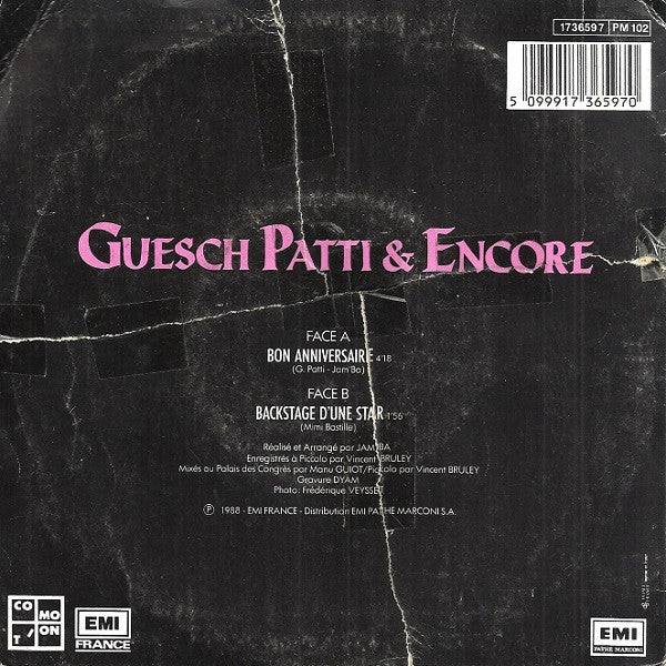 Guesch Patti & Encore : Bon Anniversaire (7", Single)