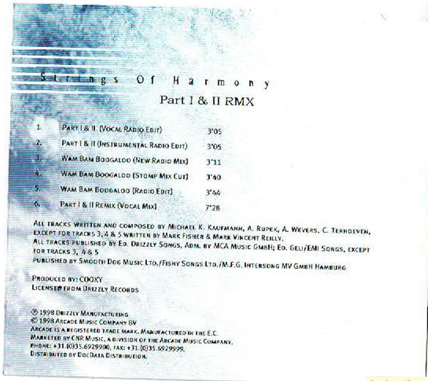 Strings Of Harmony : Part I & II RMX (CD, Maxi)