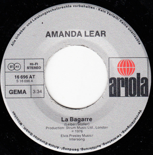 Amanda Lear : La Bagarre (7", Single)