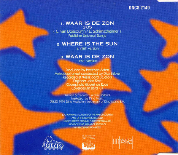 Willeke Alberti : Waar Is De Zon (CD, Maxi)
