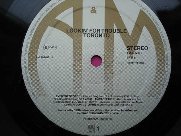 Toronto (4) : Lookin' For Trouble (LP, Album)