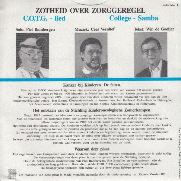 Piet Bambergen : Zotheid Over Zorggeregel (7", Single)
