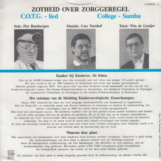 Piet Bambergen : Zotheid Over Zorggeregel (7", Single)