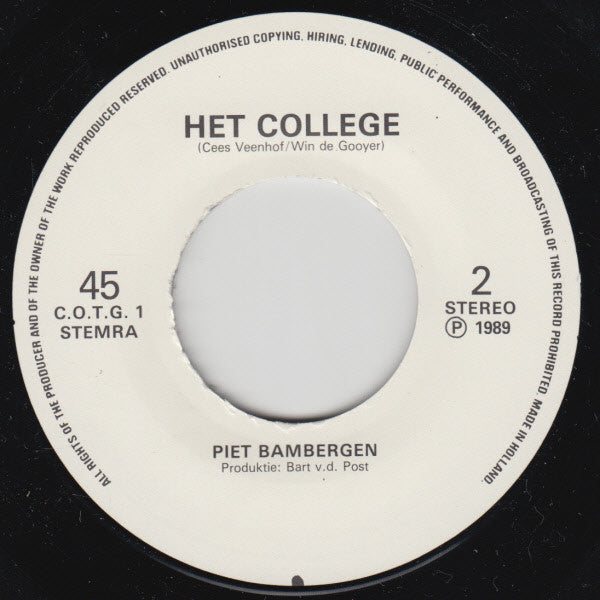 Piet Bambergen : Zotheid Over Zorggeregel (7", Single)