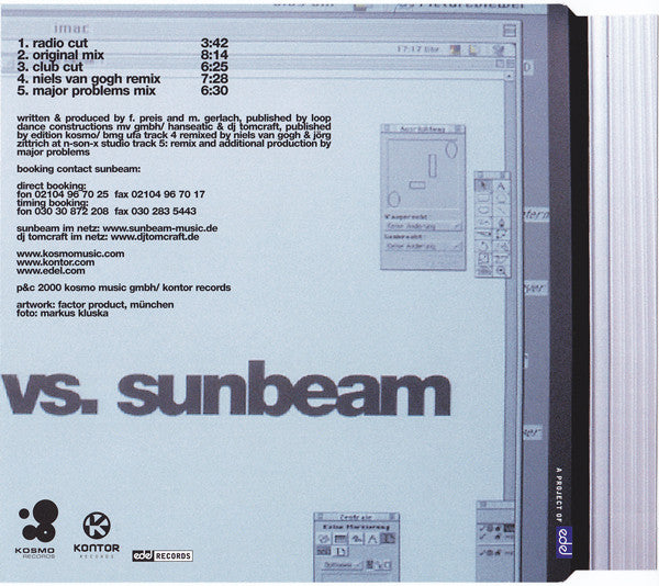 Tomcraft Vs. Sunbeam : Versus (CD, Maxi)