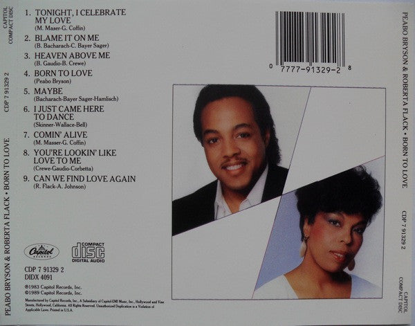 Peabo Bryson & Roberta Flack : Born To Love (CD, Album, RE)