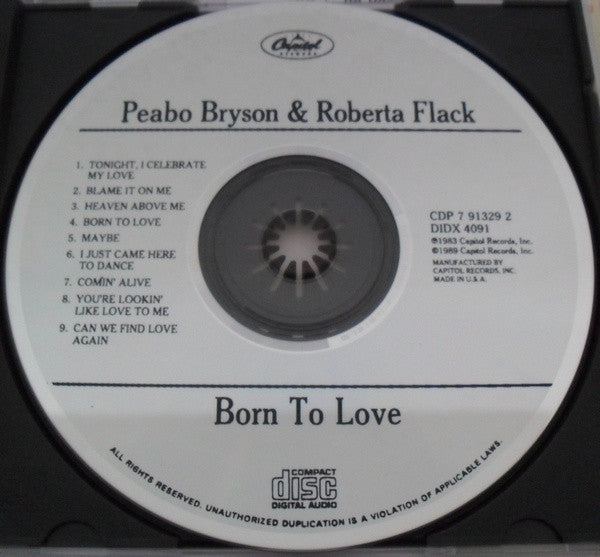Peabo Bryson & Roberta Flack : Born To Love (CD, Album, RE)
