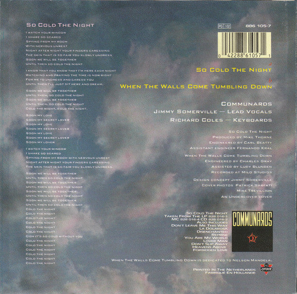 The Communards : So Cold The Night (7", Single)