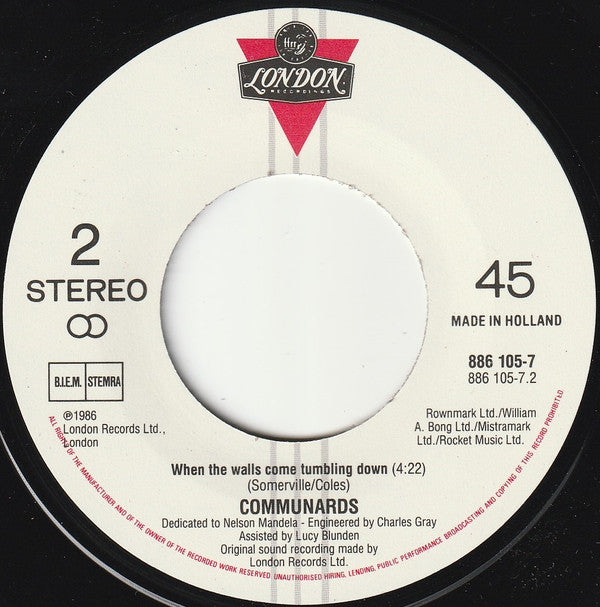 The Communards : So Cold The Night (7", Single)