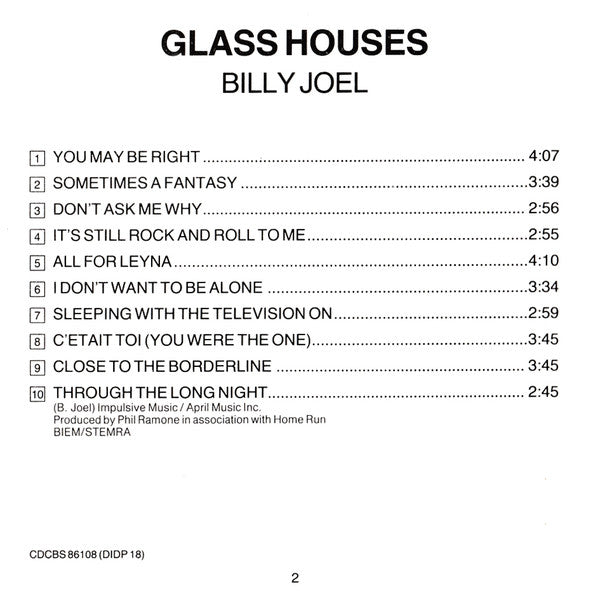 Billy Joel : Glass Houses (CD, Album, RE)