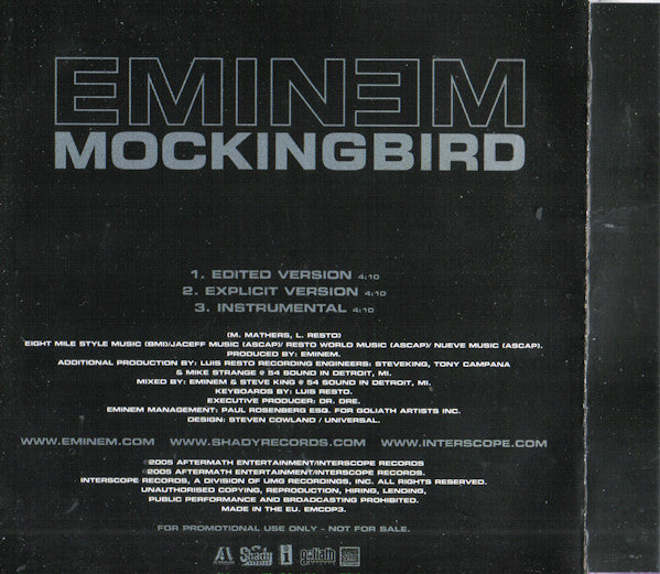 Eminem : Mockingbird (CD, Single, Promo)