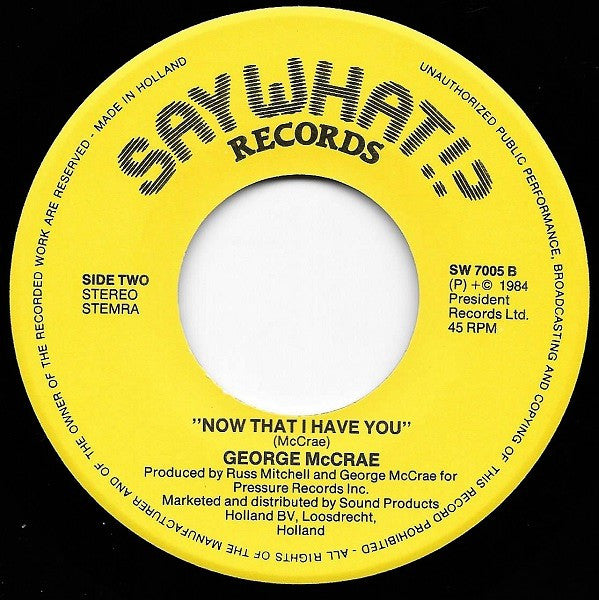 George McCrae & Angela Kelman : Never Too Late (7")