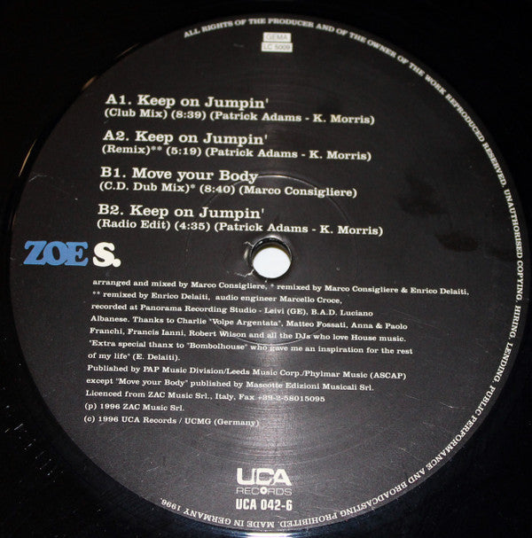 Zoe S. : Keep On Jumpin' (12")