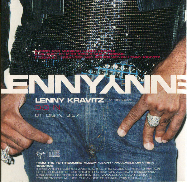 Lenny Kravitz : Dig In (CD, Single, Promo, Car)
