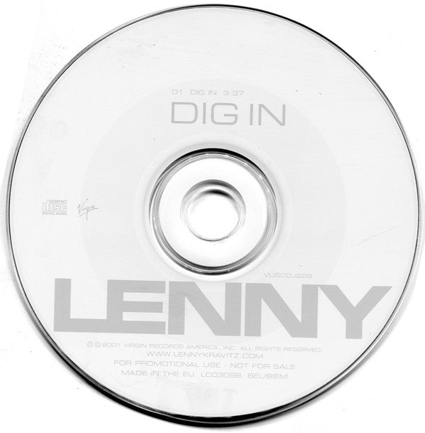 Lenny Kravitz : Dig In (CD, Single, Promo, Car)