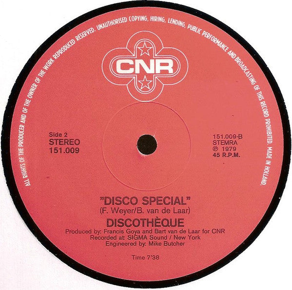 Discothèque : Intro Disco (Special Disco Version) (12", Single)