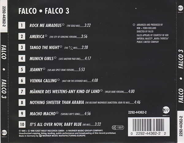 Falco : Falco 3 (CD, Album, RE)