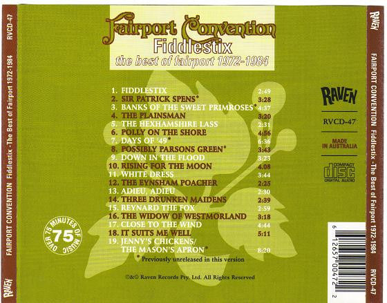 Fairport Convention : Fiddlestix: The Best Of Fairport 1972-1984 (CD, Comp)