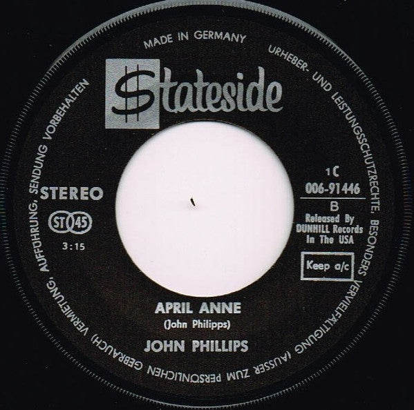 John Phillips : Mississippi / April Anne (7", Single)