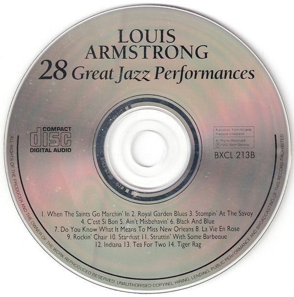 Louis Armstrong : 28 Great Jazz Performances (2xCD, Comp)