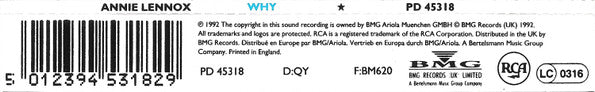 Annie Lennox : Why (CD, Single)