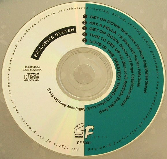 Exclusive System Featuring Max P. : Get On Down (CD, Maxi)