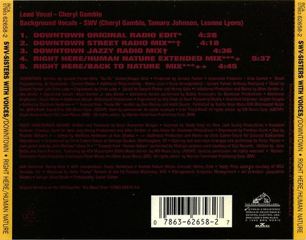 SWV : Downtown / Right Here (Human Nature) (CD, Maxi)