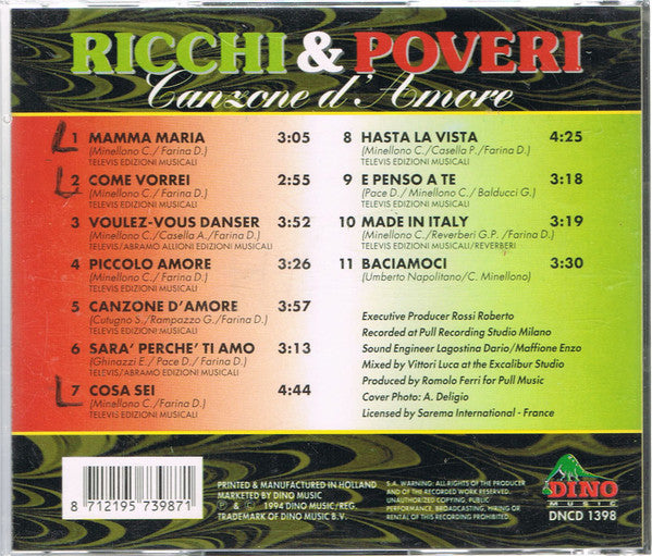 Ricchi E Poveri : Canzone D'amore (CD, Comp)