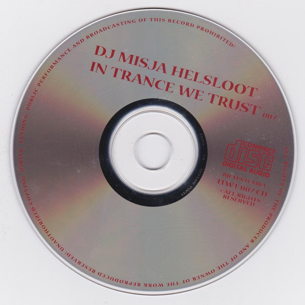 Misja Helsloot : In Trance We Trust 007 (CD, Comp, Mixed)