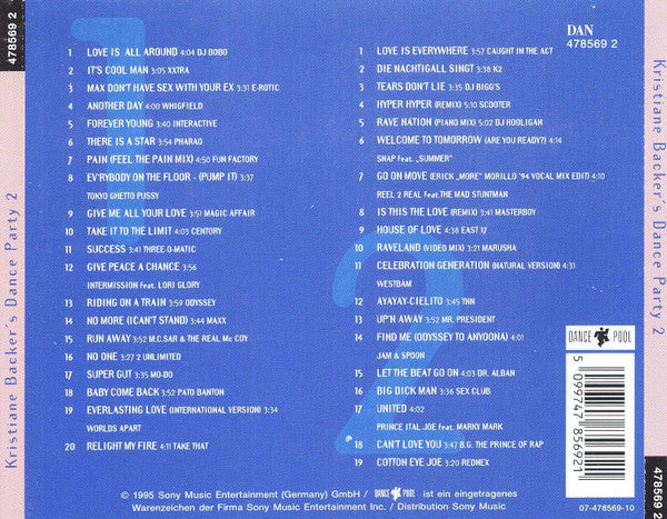 Various : Kristiane Backer's Dance Party 2 (2xCD, Comp)