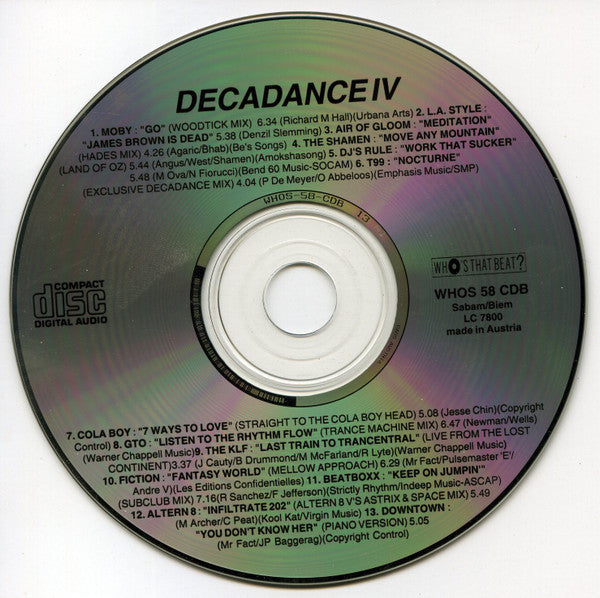 Various : Decadance (Volume IV) (CD, Comp)
