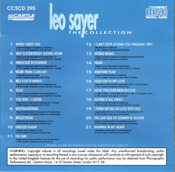 Leo Sayer : The Collection (CD, Comp)