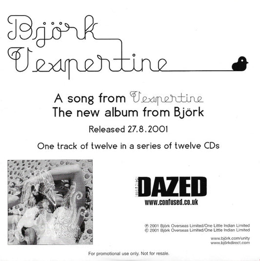Björk : A Song From Vespertine (Pagan Poetry) (CD, Promo)