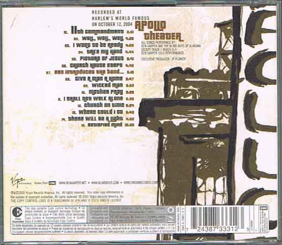 Ben Harper And The Blind Boys Of Alabama : Live At The Apollo (CD, Album, Copy Prot., Enh)