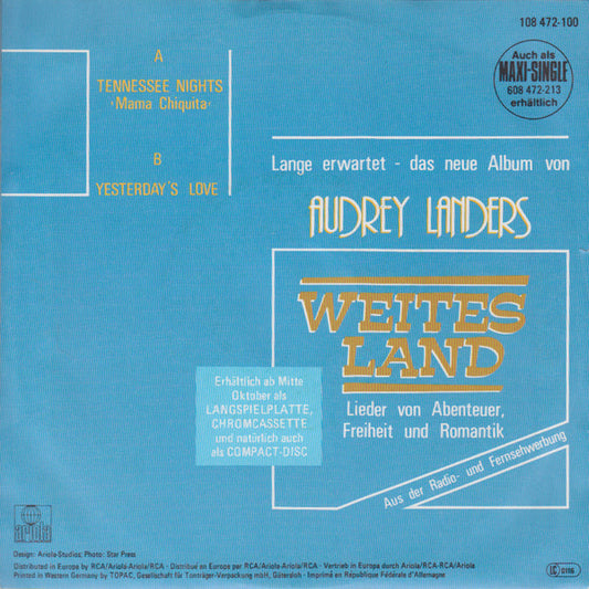 Audrey Landers : Tennessee Nights (Mama Chiquita) (7", Single)