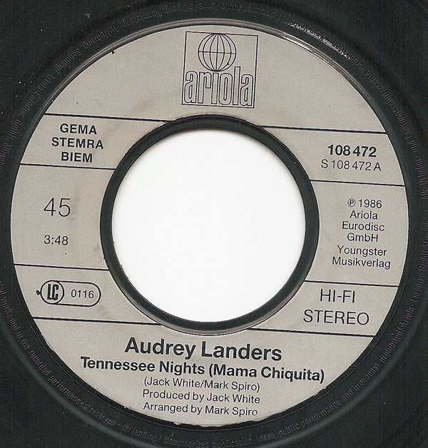Audrey Landers : Tennessee Nights (Mama Chiquita) (7", Single)
