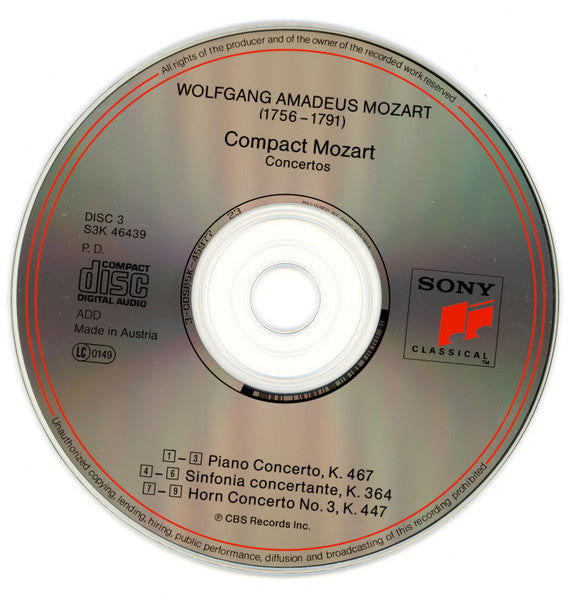 Mozart*, Robert Casadesus, Dale Clevenger, George Szell : Concertos (CD, Comp)