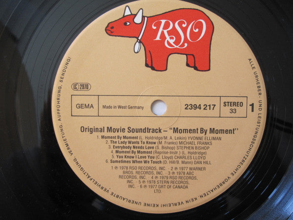 Various : Moment By Moment Original Movie Soundtrack (LP, Album)