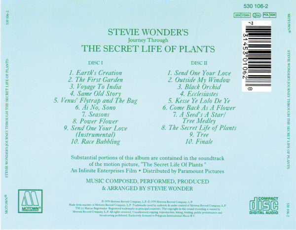 Stevie Wonder : Journey Through The Secret Life Of Plants (2xCD, Album, RE, RP, Uni)