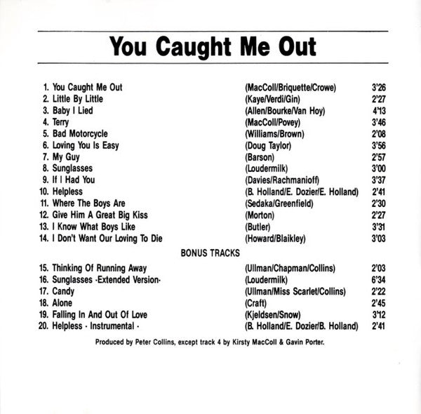 Tracey Ullman : You Caught Me Out (CD, Album, RE)