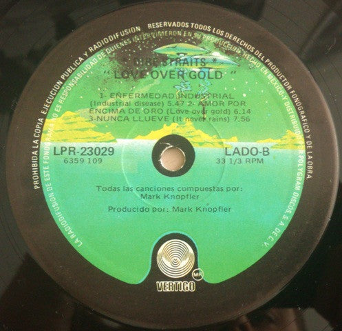 Dire Straits : Love Over Gold (LP, Album)