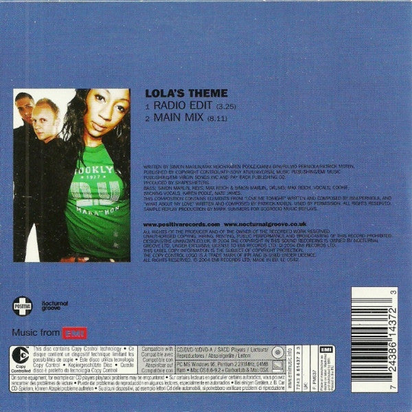 Shapeshifters : Lola's Theme (CD, Single, Copy Prot.)