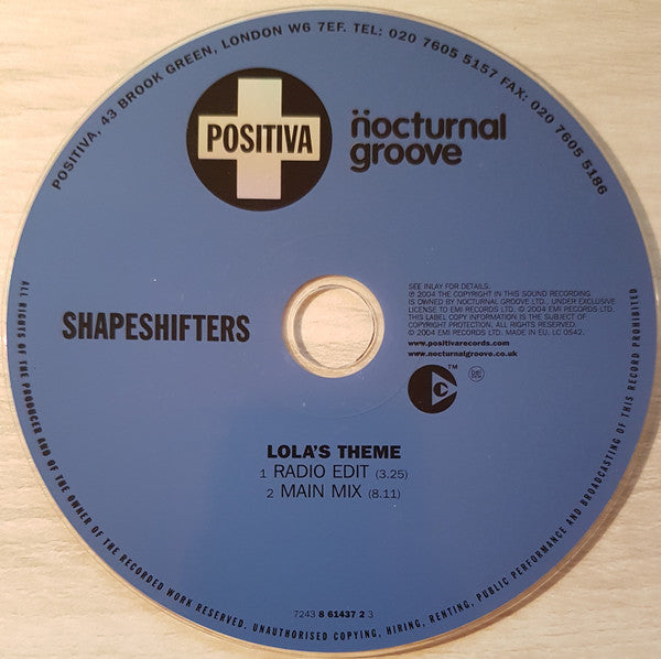 Shapeshifters : Lola's Theme (CD, Single, Copy Prot.)