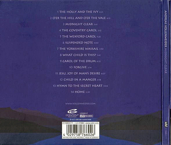Andreas Vollenweider Featuring Carly Simon : Midnight Clear (CD, Album)
