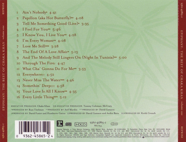 Chaka Khan : Epiphany: The Best Of Chaka Khan Volume One (HDCD, Comp)