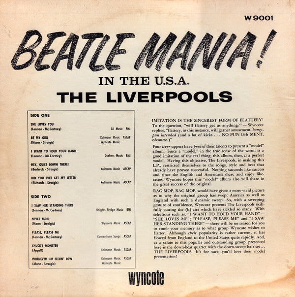 The Liverpools : Beatle Mania! In The USA (LP)
